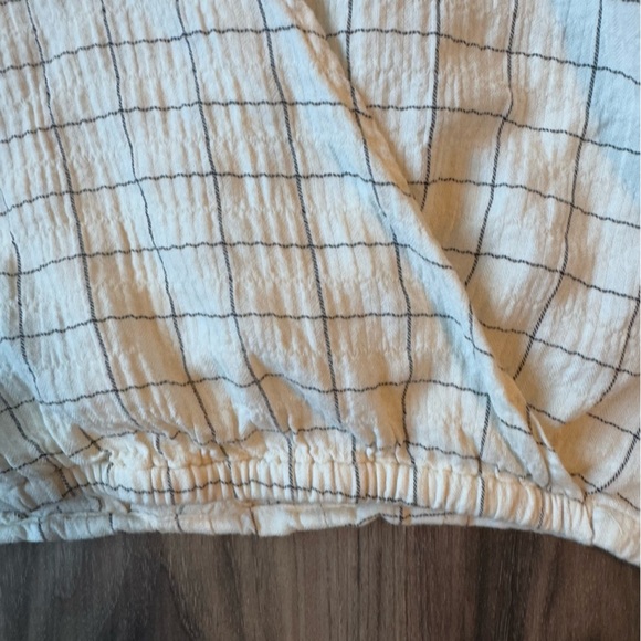Zara Plaid Cropped Top cream and black‎ size small - Picture 6 of 11